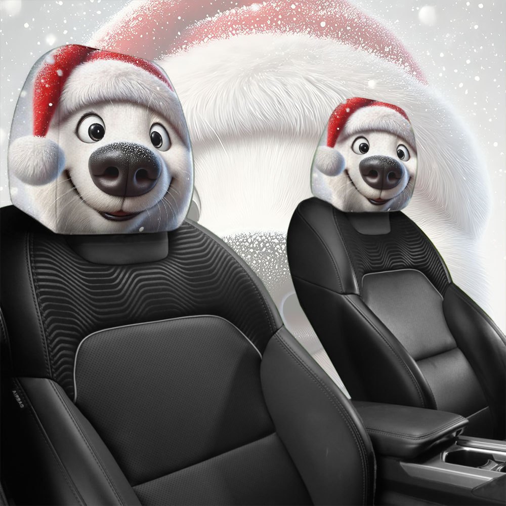 Car Accessories For Winter - Chapeaux de noël 2 pièces, couvre-appui-tête