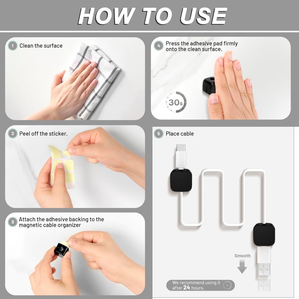 Clips magnétiques pour la gest - Car Cable Organizer avis et prix