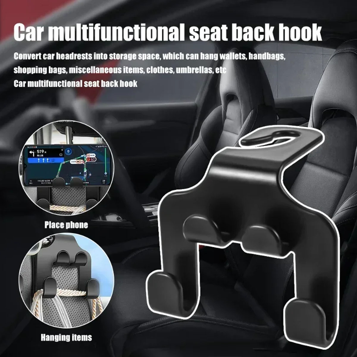 Crochet de siège auto avec qua - Car Accessories Hanging avis et prix